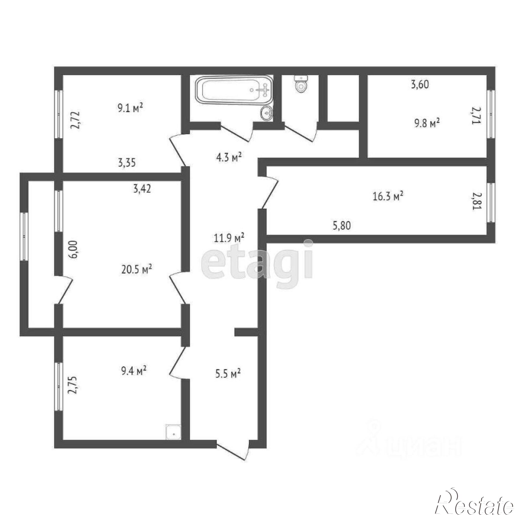 Купить квартиру за 10 500 000 рублей на ул Больничная, 24/2