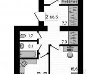 2-комн, 67 кв м, этаж 6/10 Европейская улица, 11