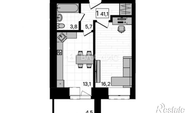 1-комн квартира в новом доме Европейская улица, 11,  д. 11