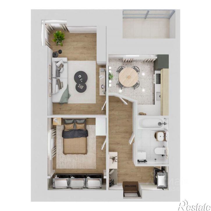 2-комн квартира в новом доме ул Рабочая, 60,  д. 60