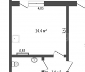 1-комн, 43кв м, этаж 3/5 Первомайская улица, 49