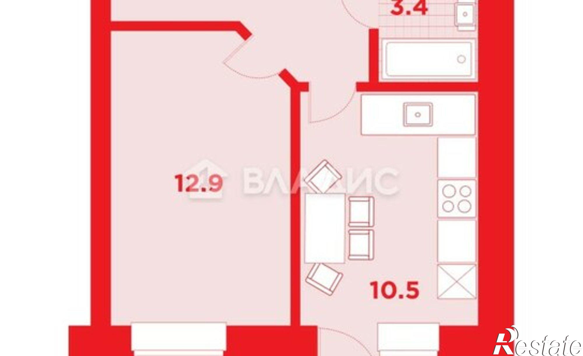 Купить квартиру за 6 256 000 рублей на улица Василенко, 5/1