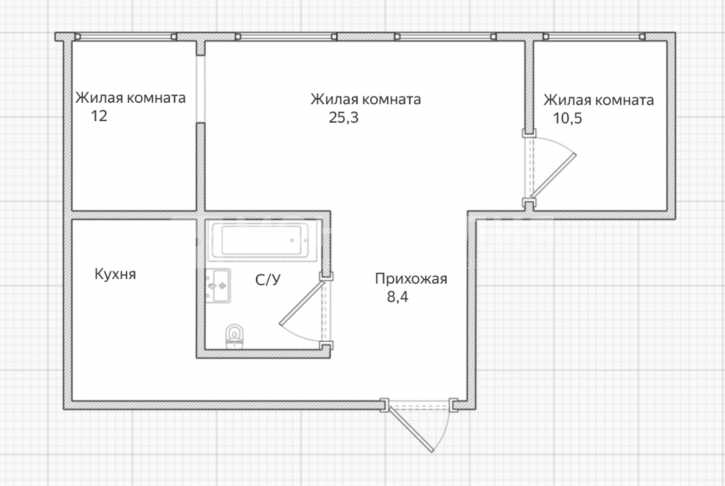 3-комн квартира Южная, 5