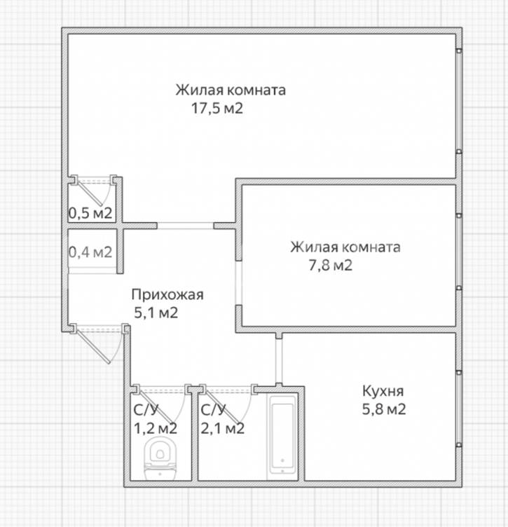 2-комн квартира 50 лет Комсомола, 28Б