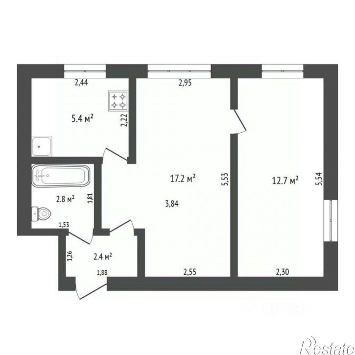 2-комн квартира