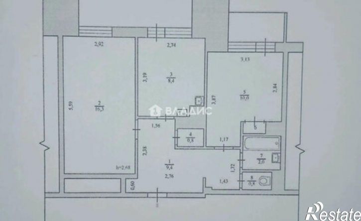 2-комн квартира ул Красная Пресня, 35,  д. 35