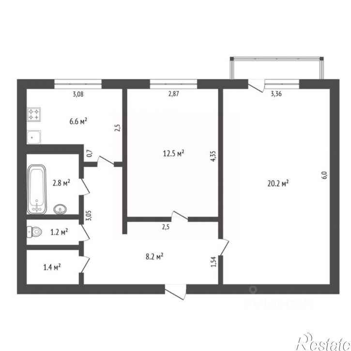2-комн квартира ул Архаринская, 1,  д. 1