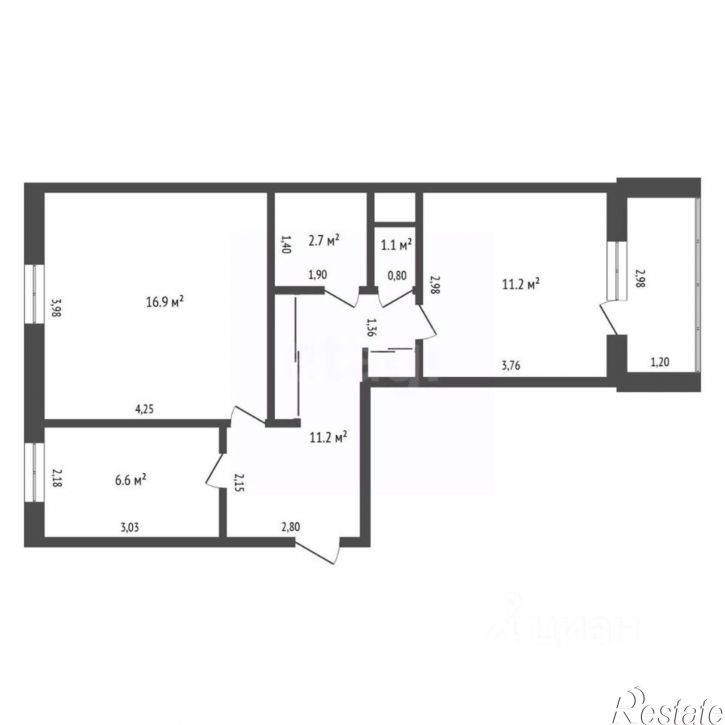 2-комн квартира Октябрьский район